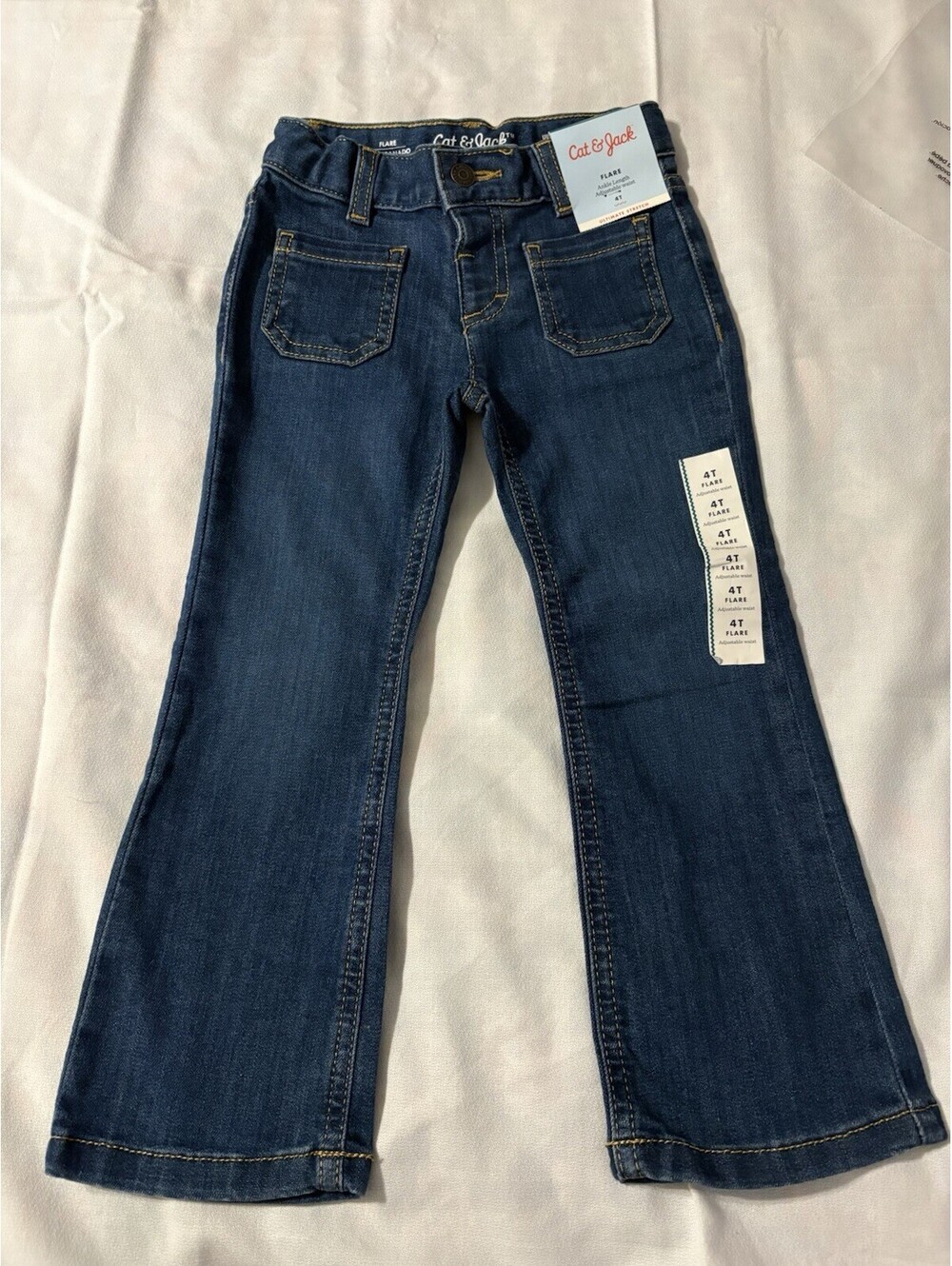 Cat & Jack Flare Jeans 4T Ultimate Stretch Adjustable Waist New With Tags